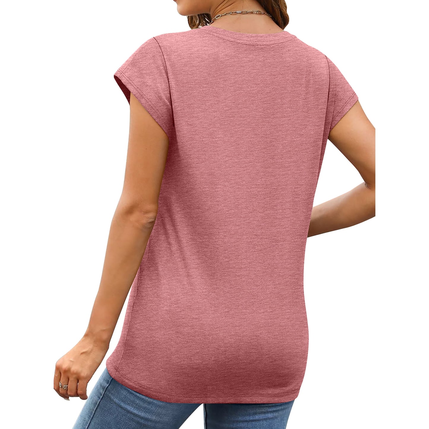 MOSHU Casual Womens T-Shirts Basic Tops for Women Cap Sleeve Loose Tank Tops