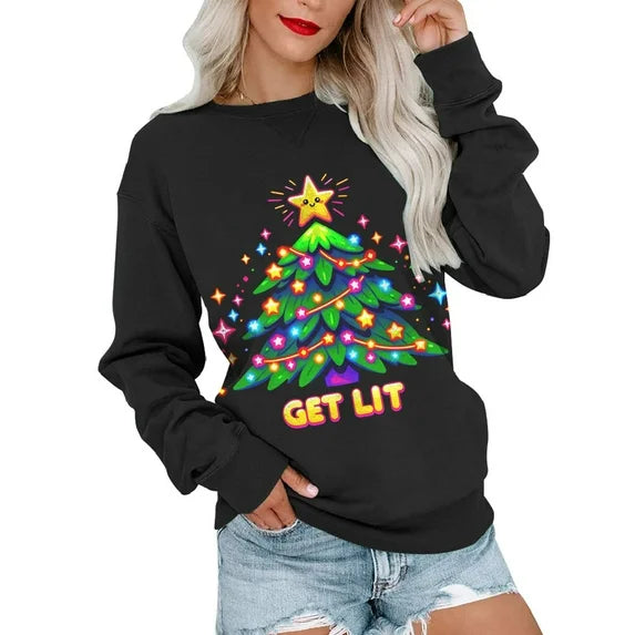 MOSHU Casual Womens Sweatshirts Crewneck Long Sleeve Tops Oversized Pullover Sweatshirt for Women