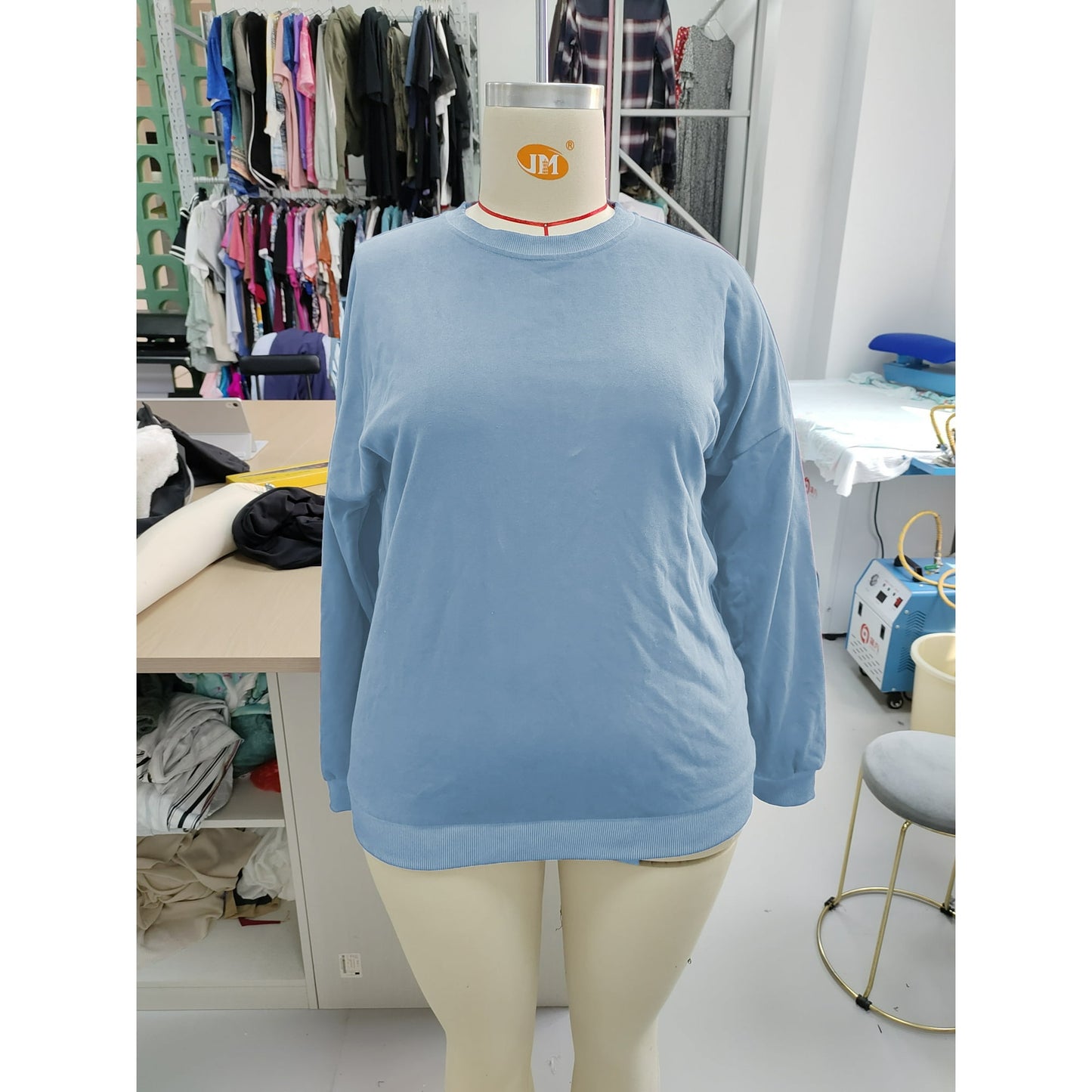 MOSHU Cotton Womens Sweatshirts Crewneck Long Sleeve Tops Vintage Print Pullover Seatshirts for Womens Loose Fit