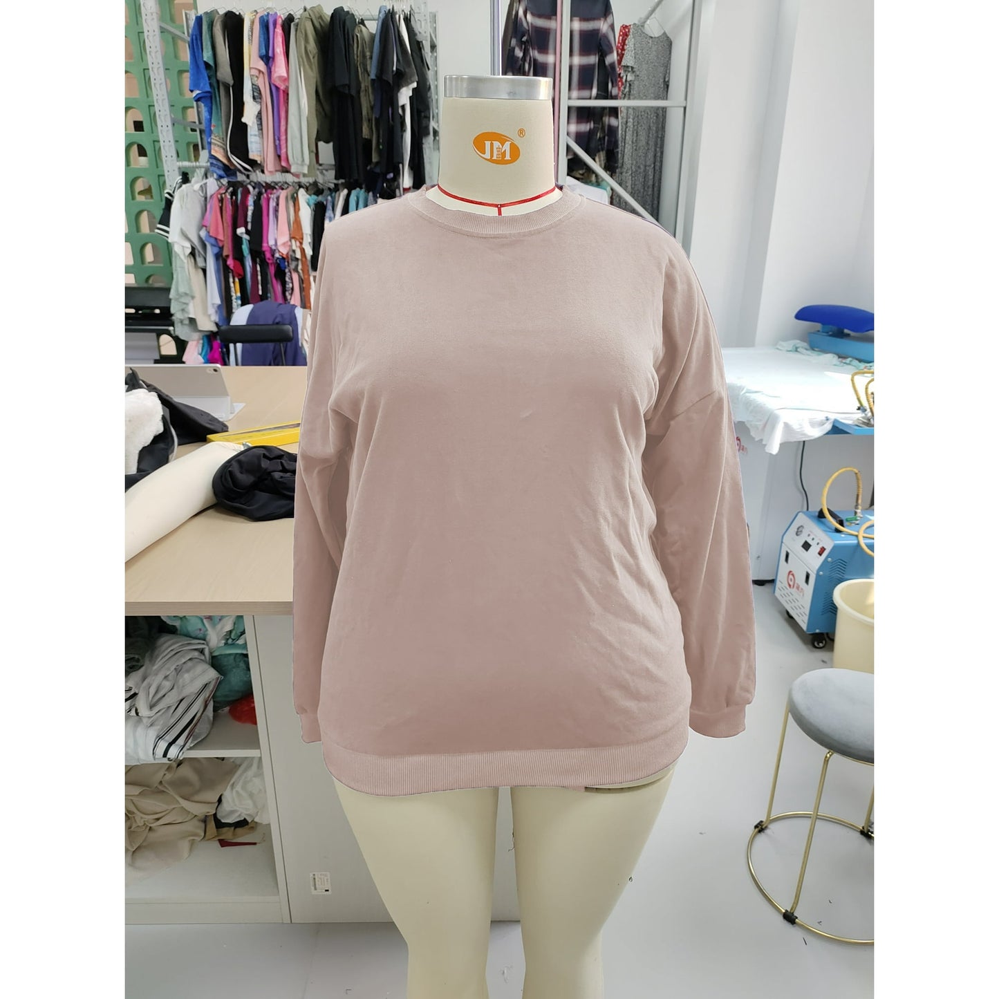 MOSHU Cotton Womens Sweatshirts Crewneck Long Sleeve Tops Vintage Print Pullover Seatshirts for Womens Loose Fit