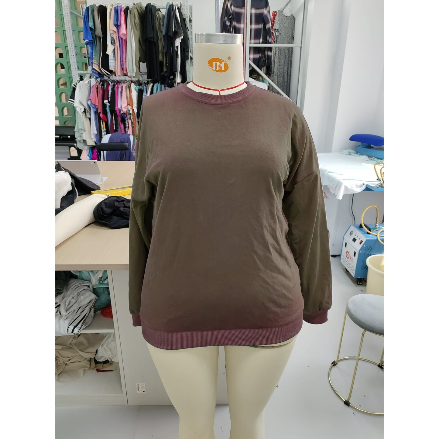 MOSHU Cotton Womens Sweatshirts Crewneck Long Sleeve Tops Vintage Print Pullover Seatshirts for Womens Loose Fit