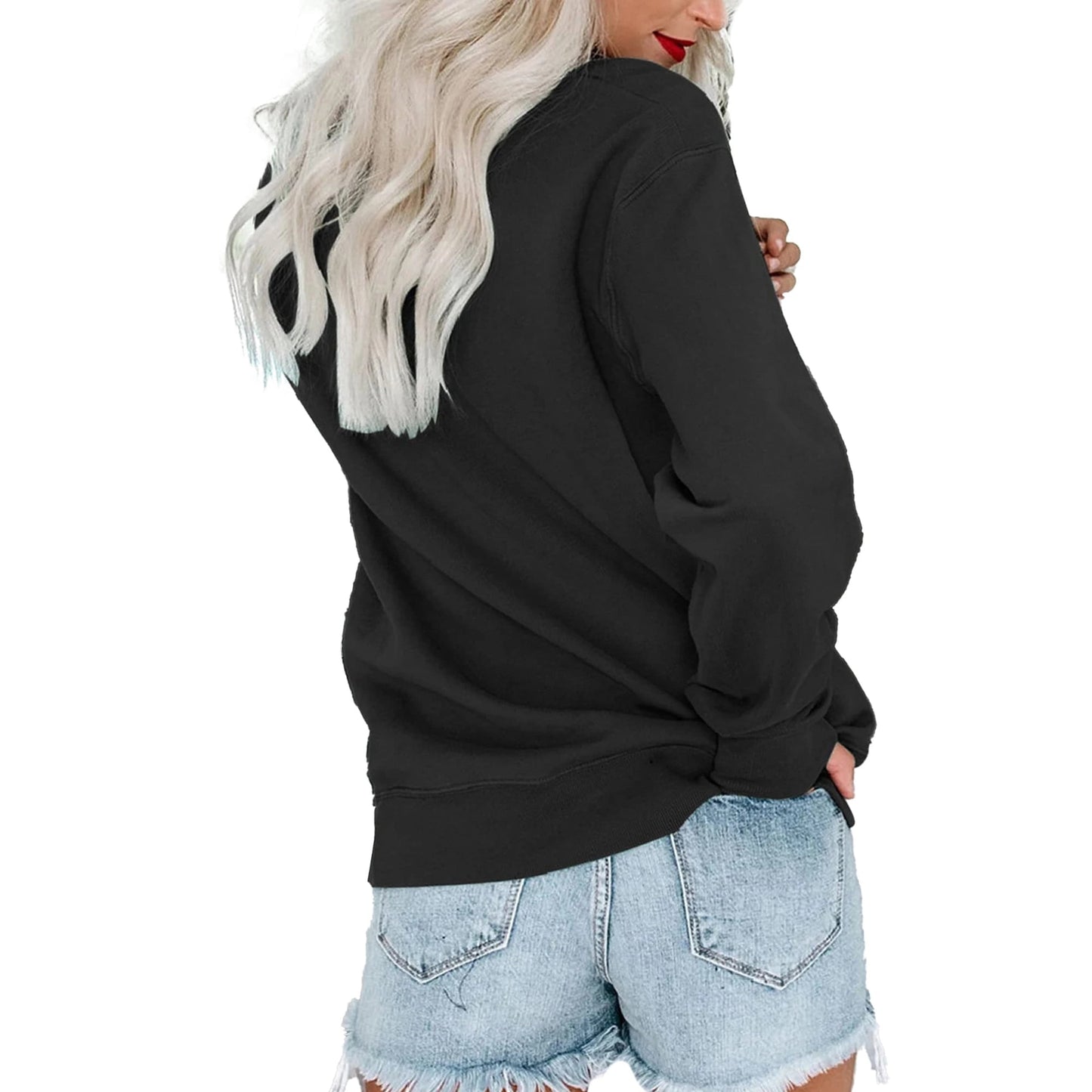 MOSHU Christmas Sweatshirt for Women Crewneck Long Sleeve Tops Casual Womens Sweatshirts Oversized Pullover