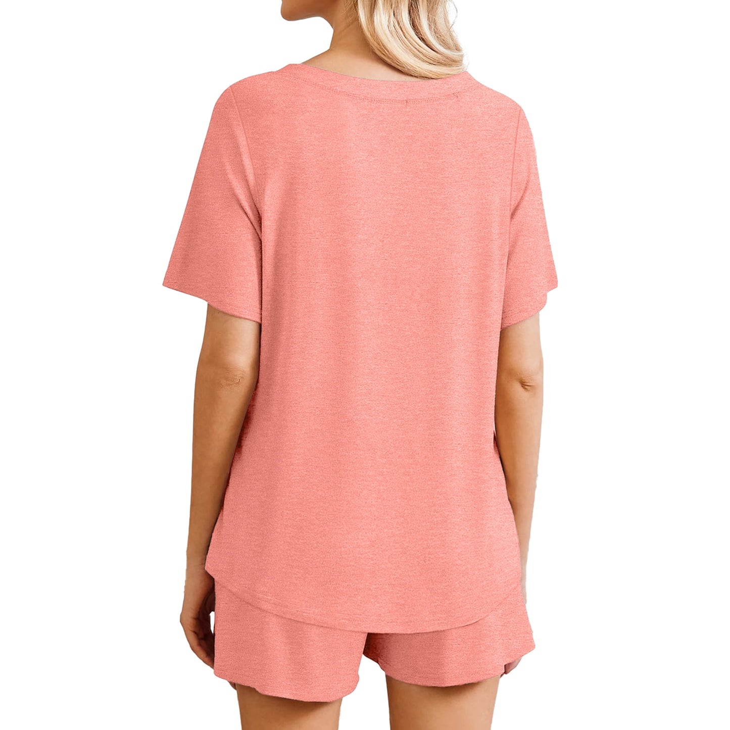 MOSHU Womens Pajamas Sets Button Down Tops and Drawstring Shorts With Pockets Two Piece Lounge Sets Oufits