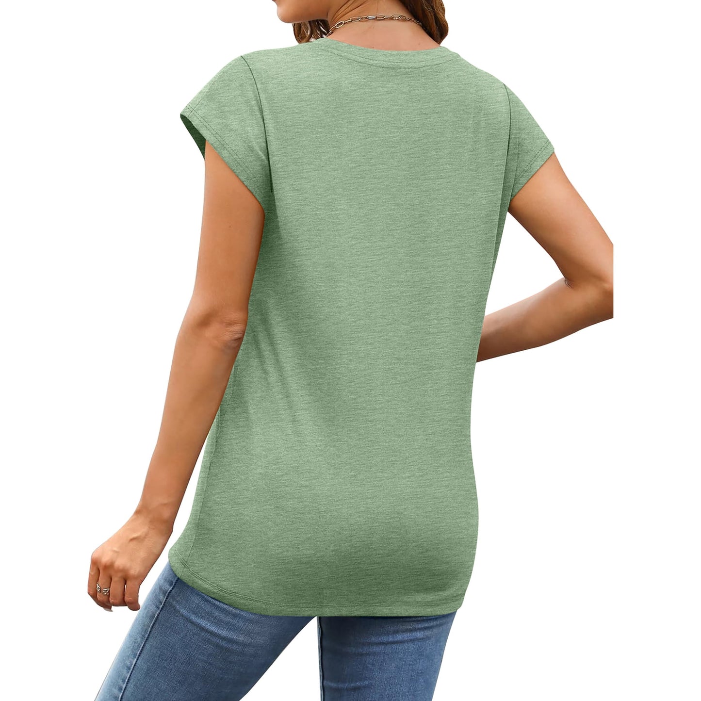 MOSHU Casual Womens T-Shirts Basic Tops for Women Cap Sleeve Loose Tank Tops
