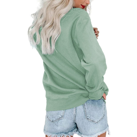 MOSHU Casual Womens Sweatshirts Crewneck Long Sleeve Tops Oversized Pullover Sweatshirt for Women