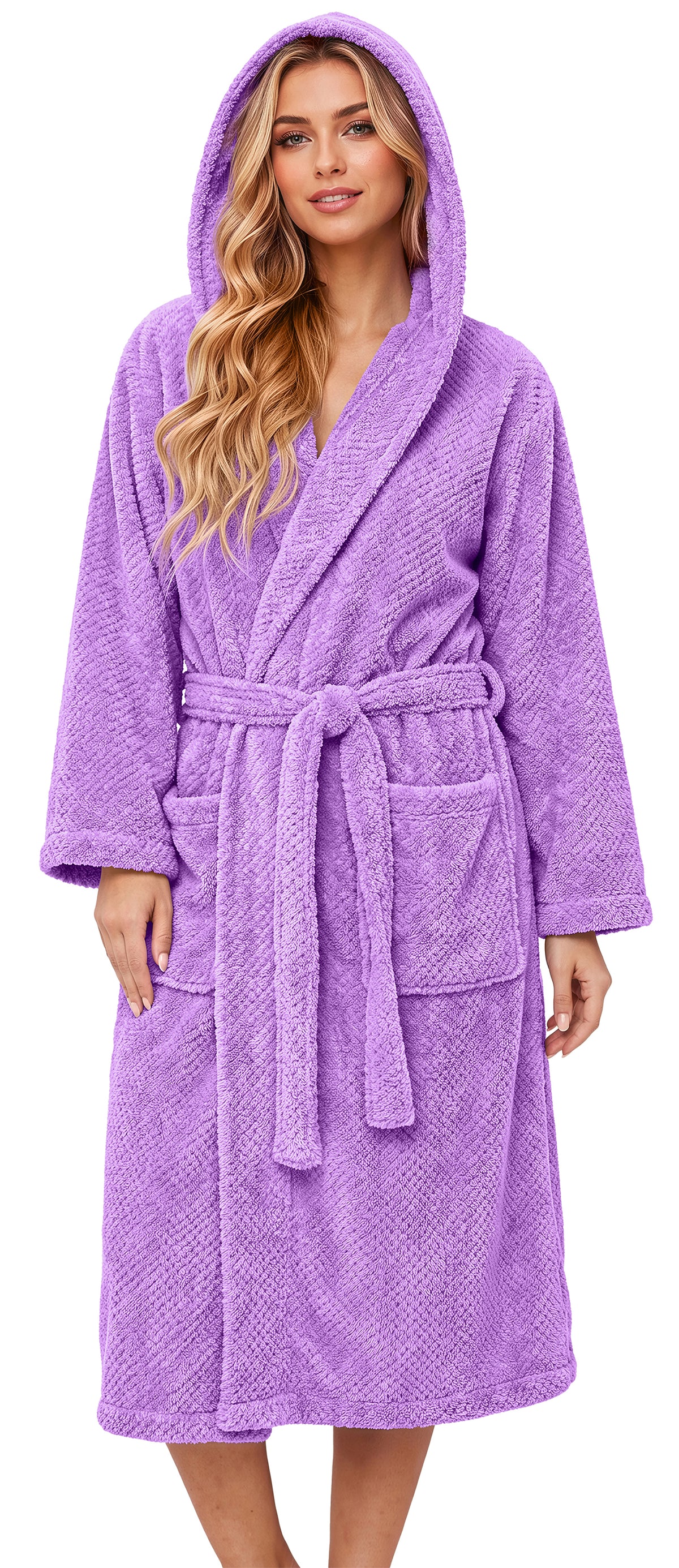 MOSHU Hooded Robes for Women Soft Long Towel Bathrobes Quick Dry yet Warm Men Womens Robe with Pockets