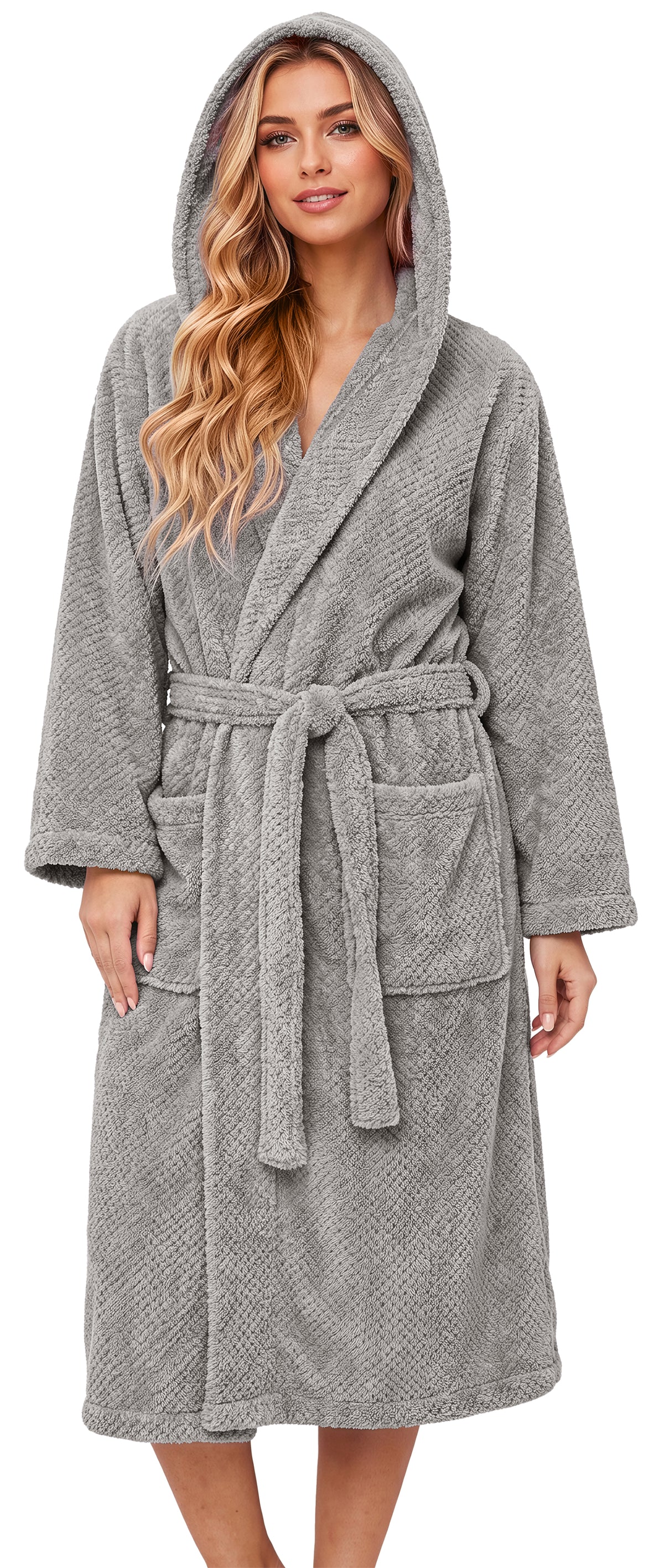 MOSHU Hooded Robes for Women Soft Long Towel Bathrobes Quick Dry yet Warm Men Womens Robe with Pockets