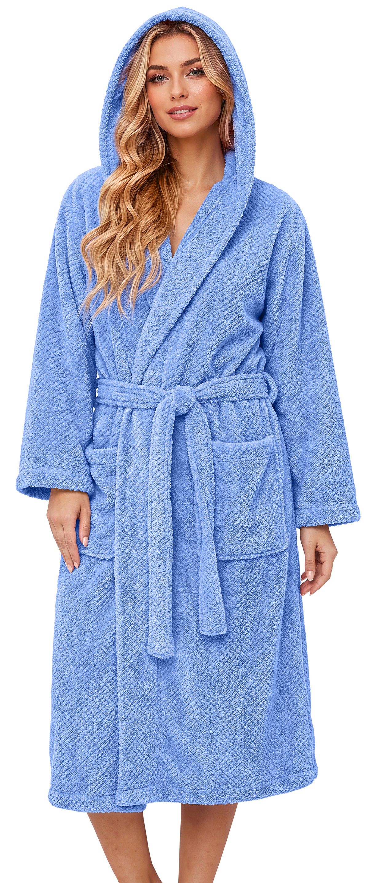 MOSHU Hooded Robes for Women Soft Long Towel Bathrobes Quick Dry yet Warm Men Womens Robe with Pockets