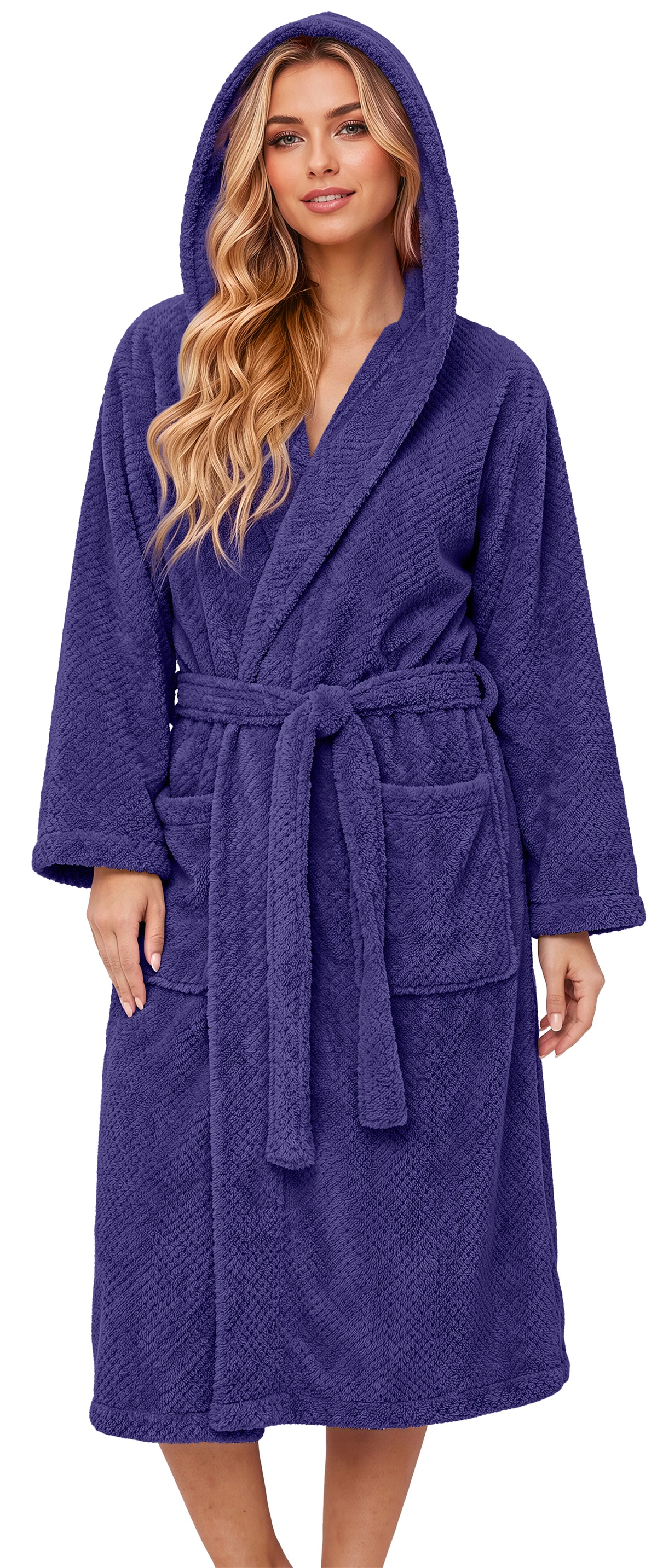 MOSHU Hooded Robes for Women Soft Long Towel Bathrobes Quick Dry yet Warm Men Womens Robe with Pockets