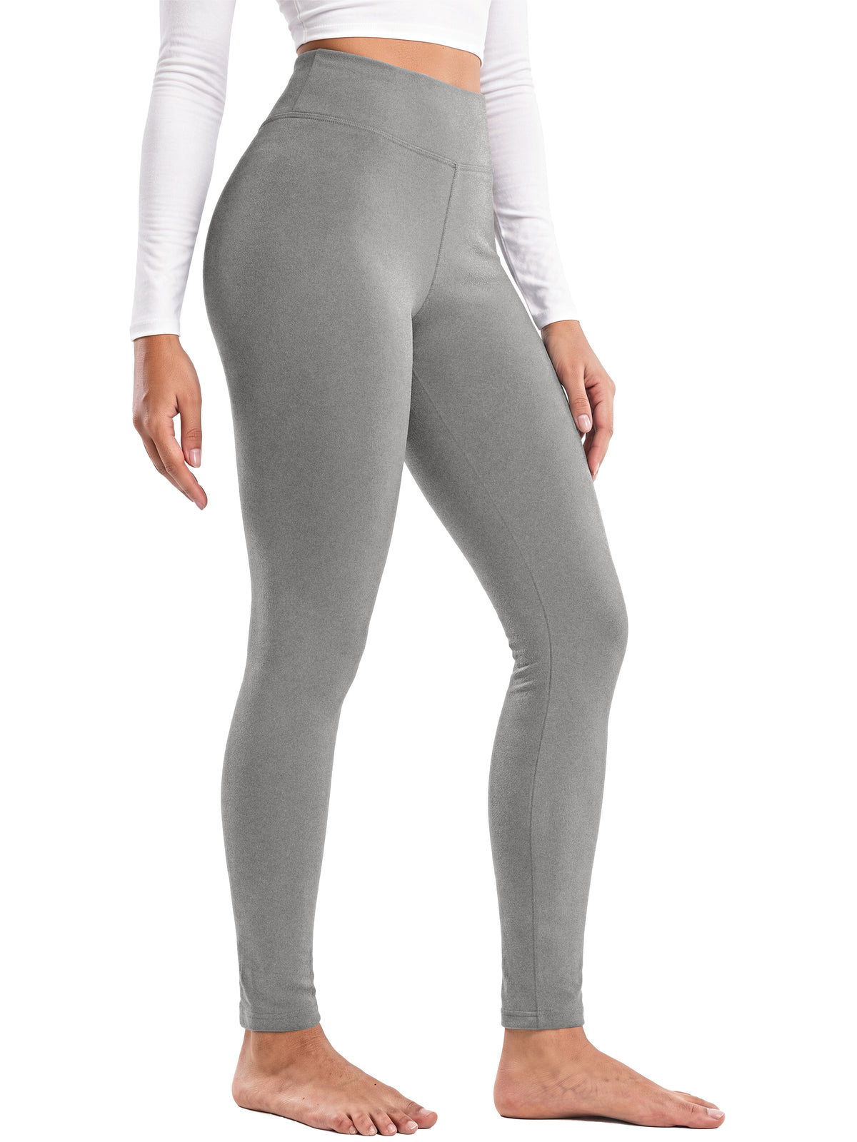 MOSHU Fleece Lined Leggings for Women High Waisted Leggings Thermal Yoga Pants Winter Warm Tummy Control Workout Pants