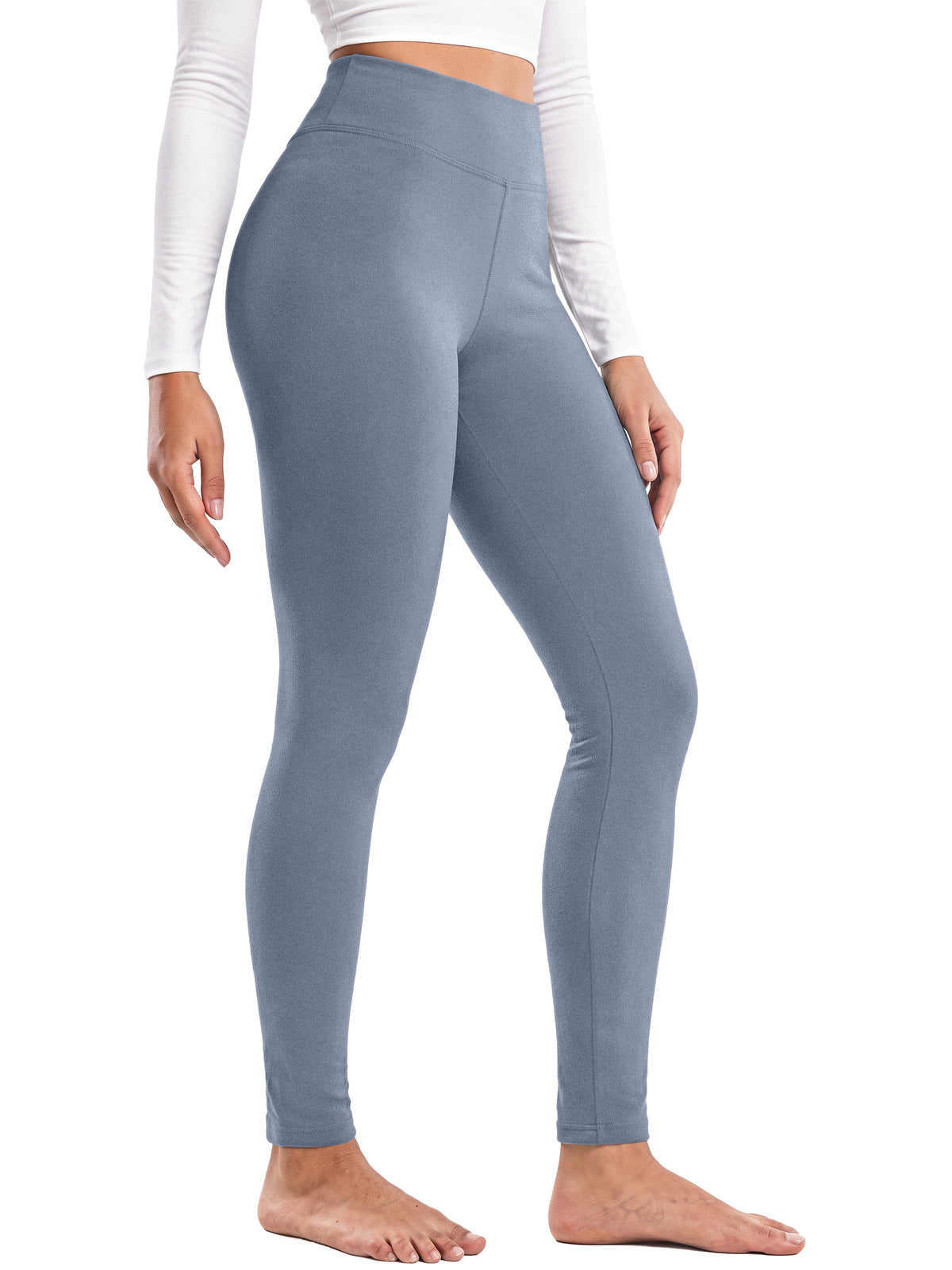 MOSHU Fleece Lined Leggings for Women High Waisted Leggings Thermal Yoga Pants Winter Warm Tummy Control Workout Pants