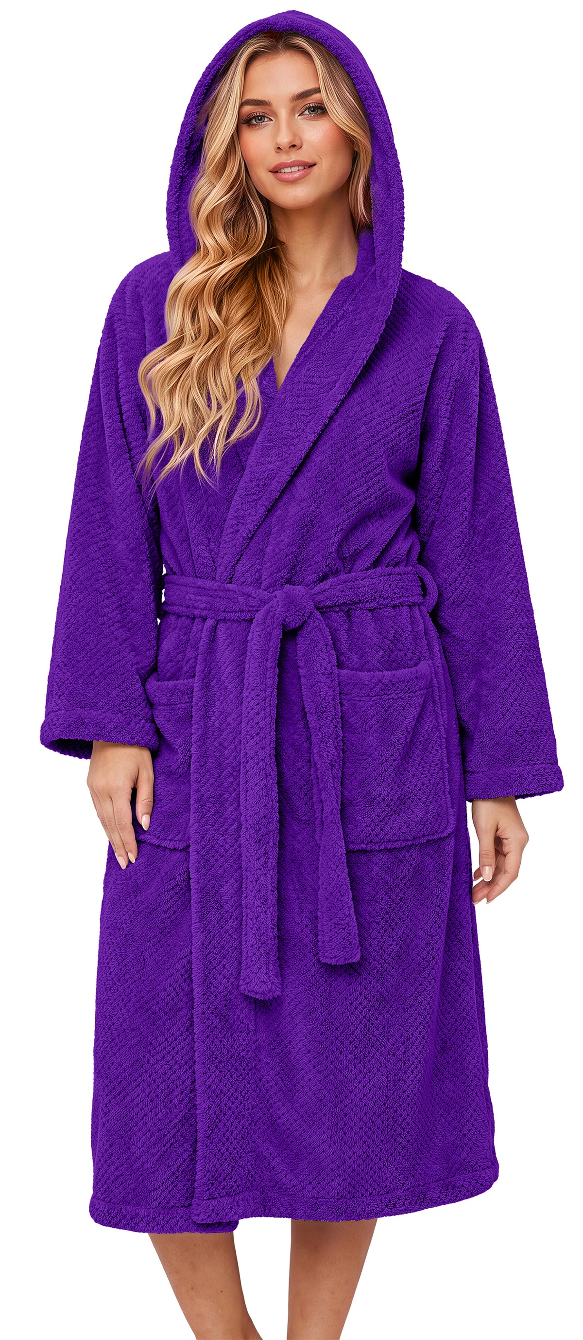 MOSHU Hooded Robes for Women Soft Long Towel Bathrobes Quick Dry yet Warm Men Womens Robe with Pockets