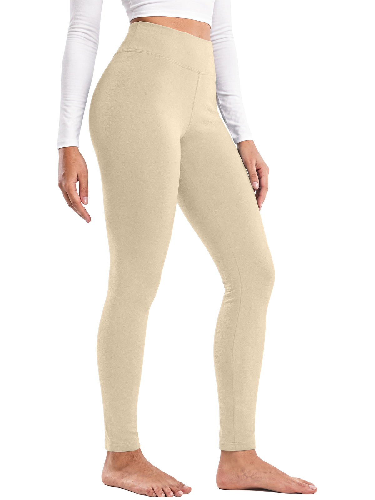 MOSHU Fleece Lined Leggings for Women High Waisted Leggings Thermal Yoga Pants Winter Warm Tummy Control Workout Pants