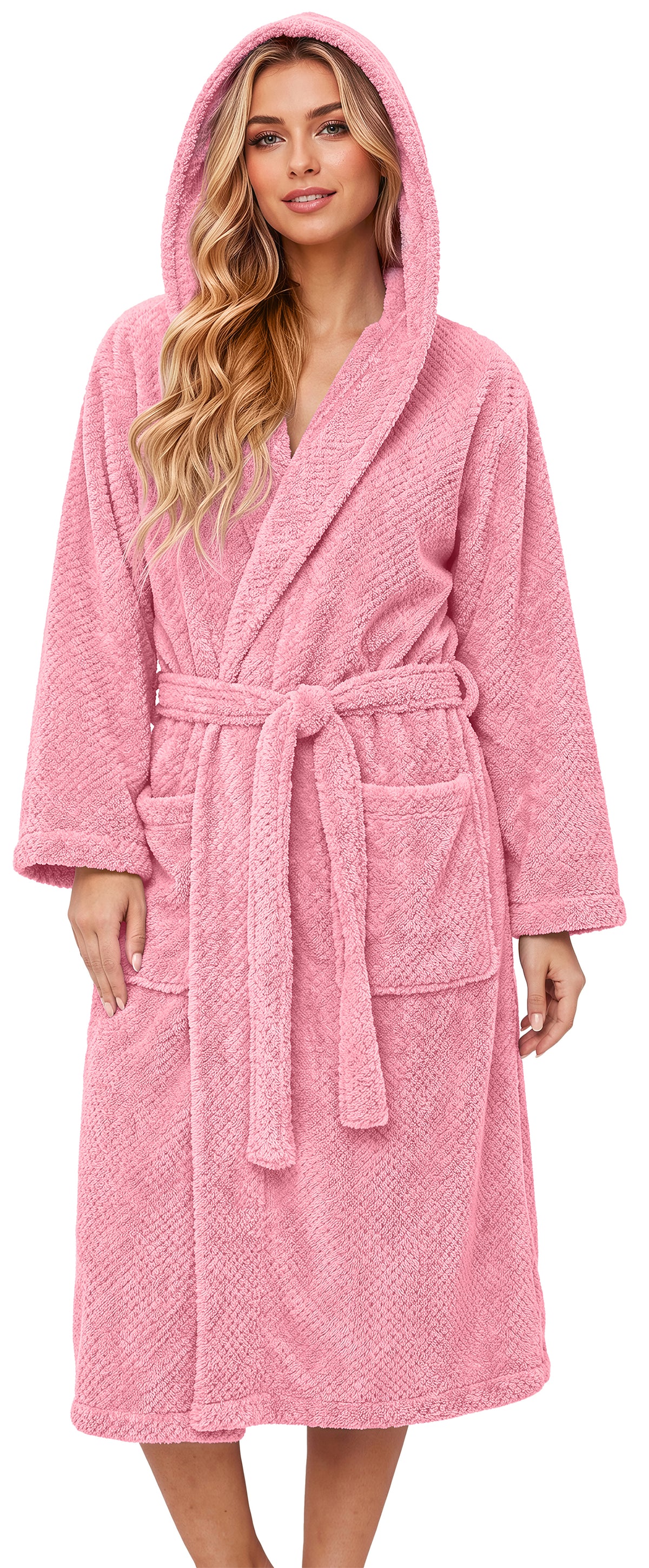 MOSHU Hooded Robes for Women Soft Long Towel Bathrobes Quick Dry yet Warm Men Womens Robe with Pockets