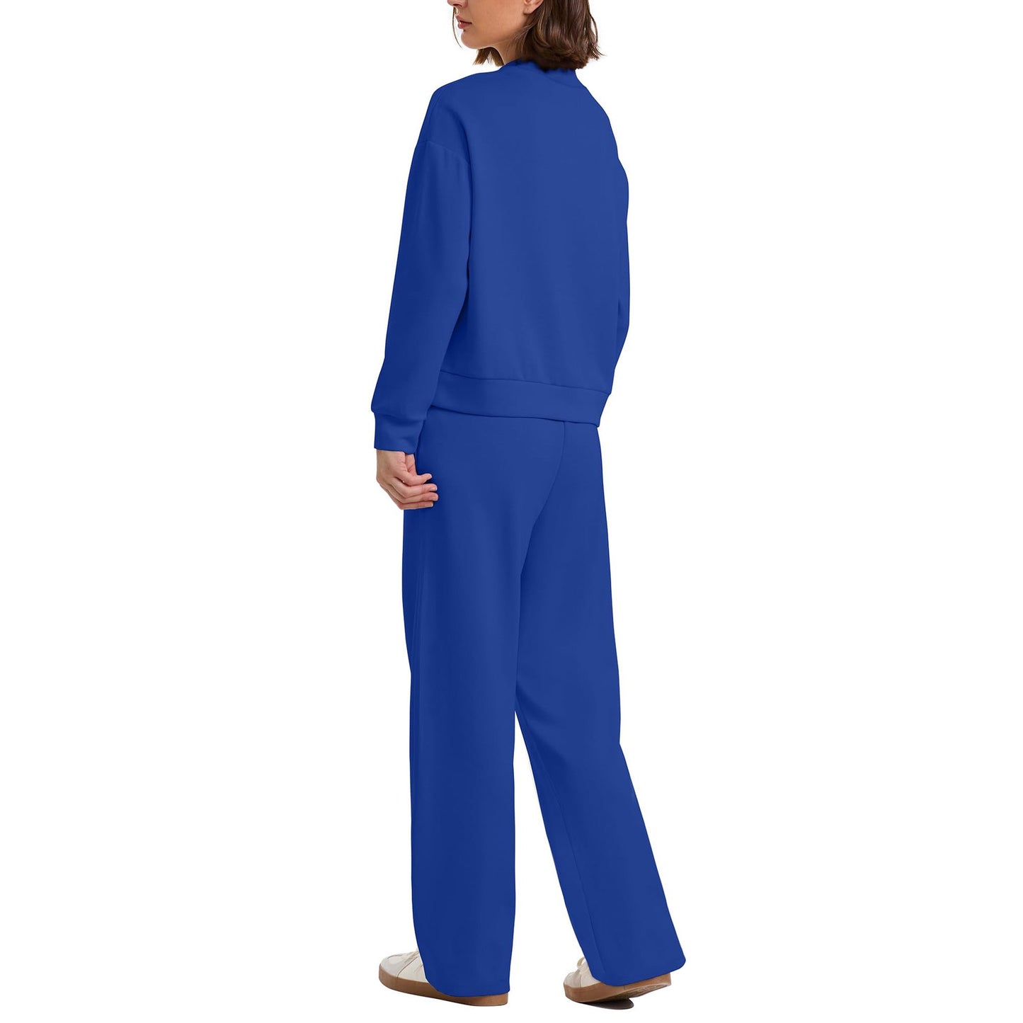 MOSHU Two Piece Sets for Women Casual Lounge Sets Mock Neck Sweatshirts and Drawstring Jogger Pants Vacation Travel Outfits