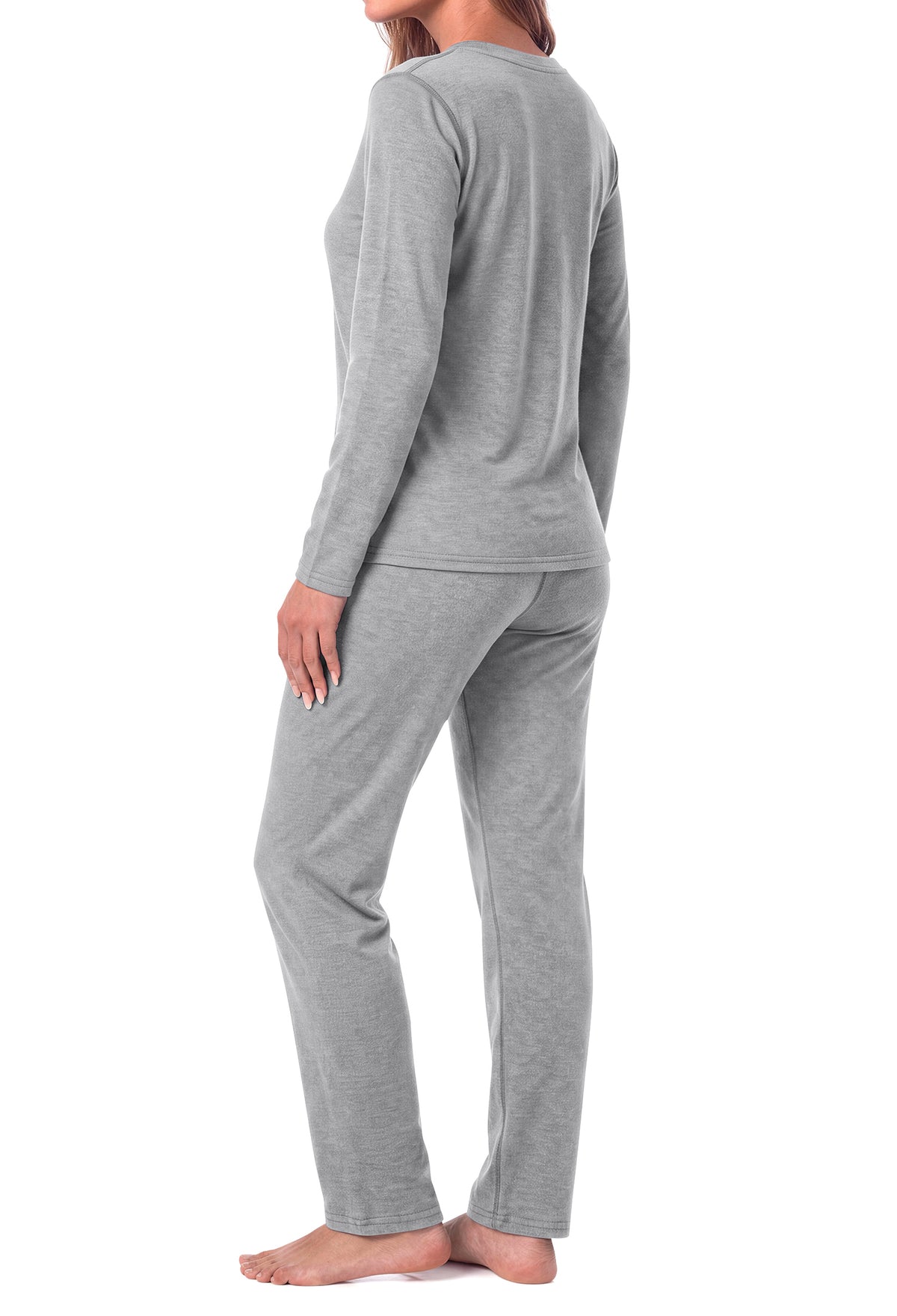 MOSHU Womens Pajama Sets Two Piece Thermal Underwear for Women Crew Neck Long Sleeve Tops and Leggings Lounge Sets