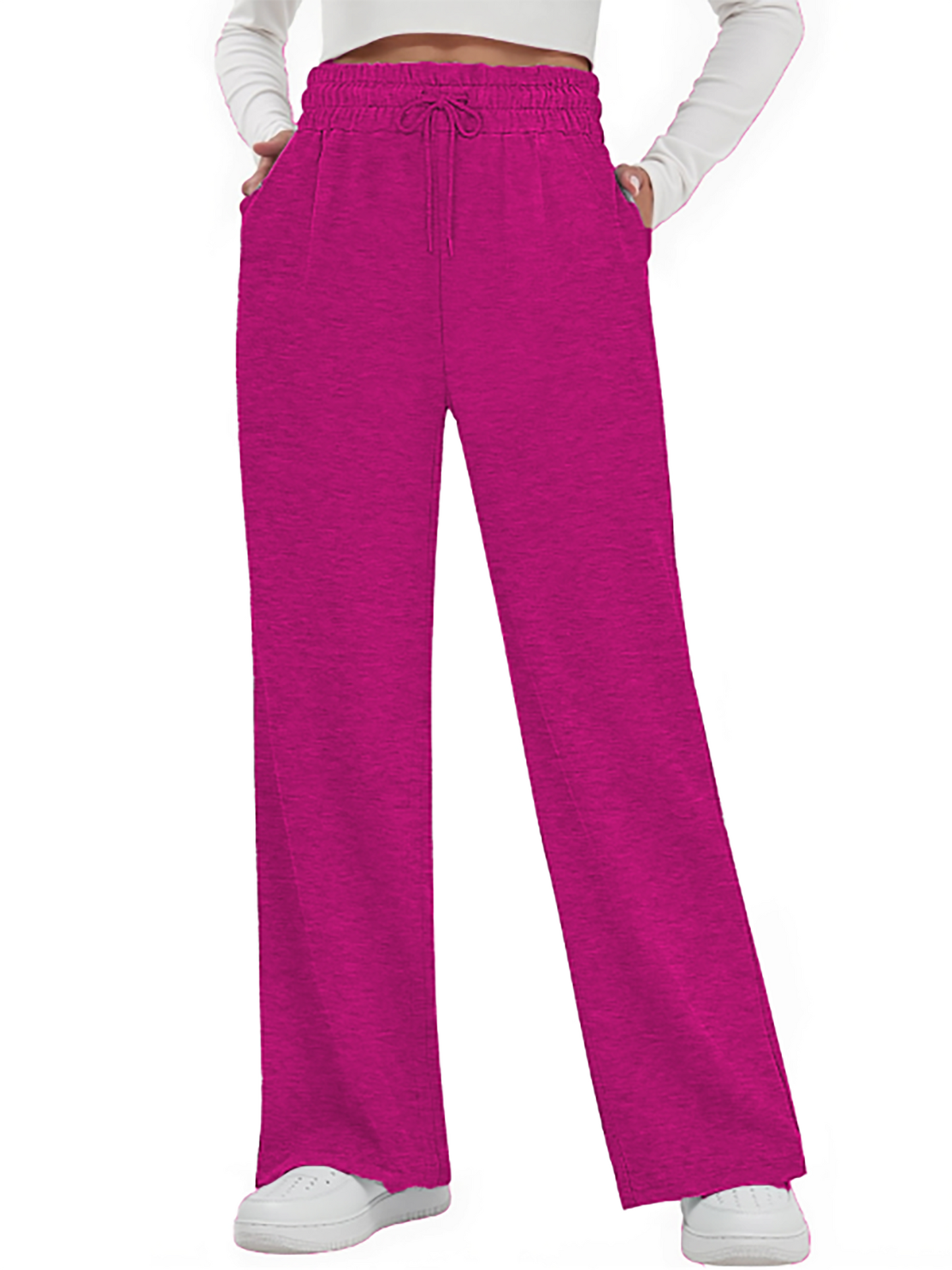 MOSHU Sweatpants for Women Straight Leg Elastic Waist Fall Pants Baggy Lounge Pants Womens Sweatpants with Pockets