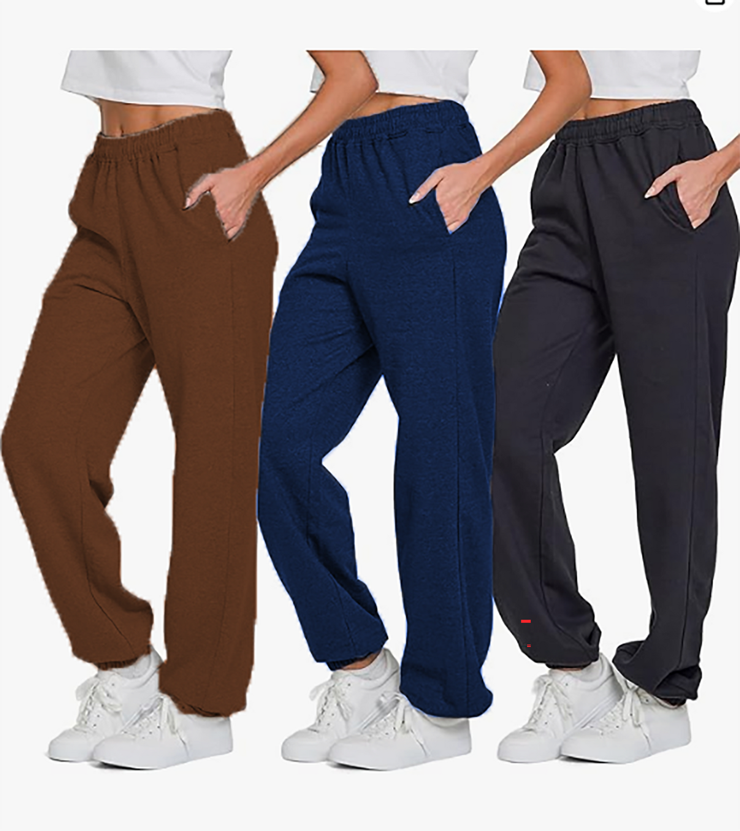 MOSHU 3 Pack Sweatpants for Womens Athletic Joggers with Pockets Elastic Waist Womens Sweatpants Baggy Comfy Lounge pants