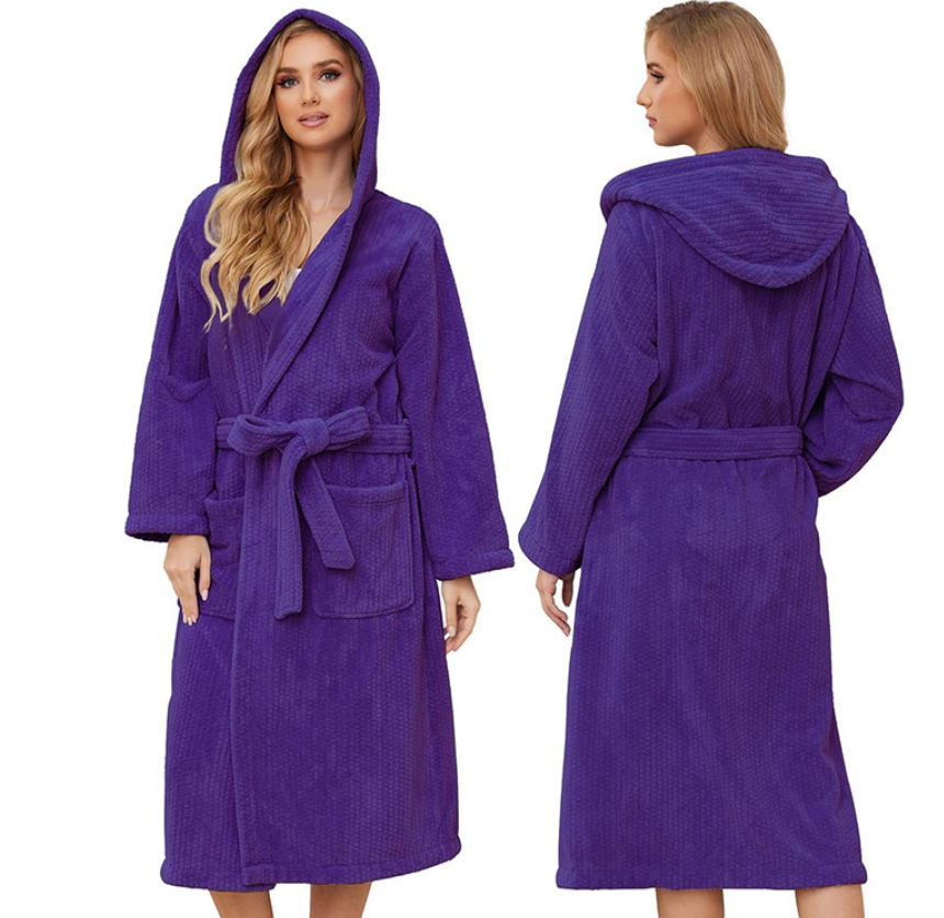 MOSHU Hooded Robes for Women Soft Long Towel Bathrobes Quick Dry yet Warm Men Womens Robe with Pockets