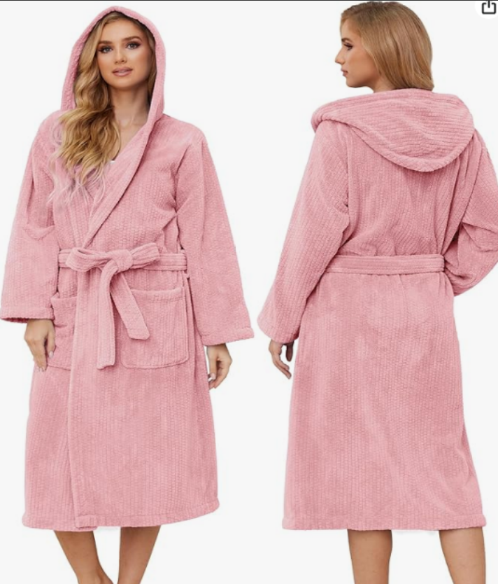 MOSHU Hooded Robes for Women Soft Long Towel Bathrobes Quick Dry yet Warm Men Womens Robe with Pockets