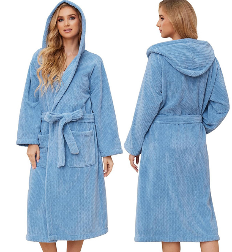 MOSHU Hooded Robes for Women Soft Long Towel Bathrobes Quick Dry yet Warm Men Womens Robe with Pockets