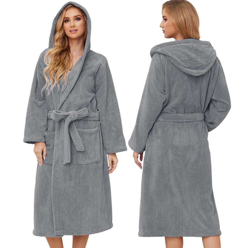 MOSHU Hooded Robes for Women Soft Long Towel Bathrobes Quick Dry yet Warm Men Womens Robe with Pockets