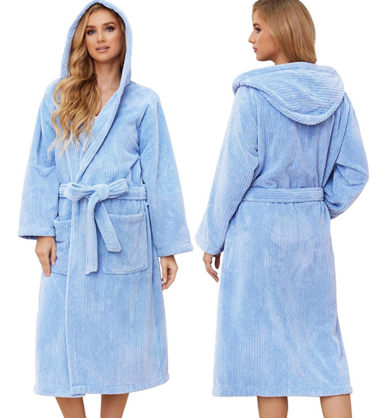 MOSHU Hooded Robes for Women Soft Long Towel Bathrobes Quick Dry yet Warm Men Womens Robe with Pockets