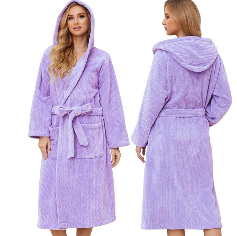 MOSHU Hooded Robes for Women Soft Long Towel Bathrobes Quick Dry yet Warm Men Womens Robe with Pockets