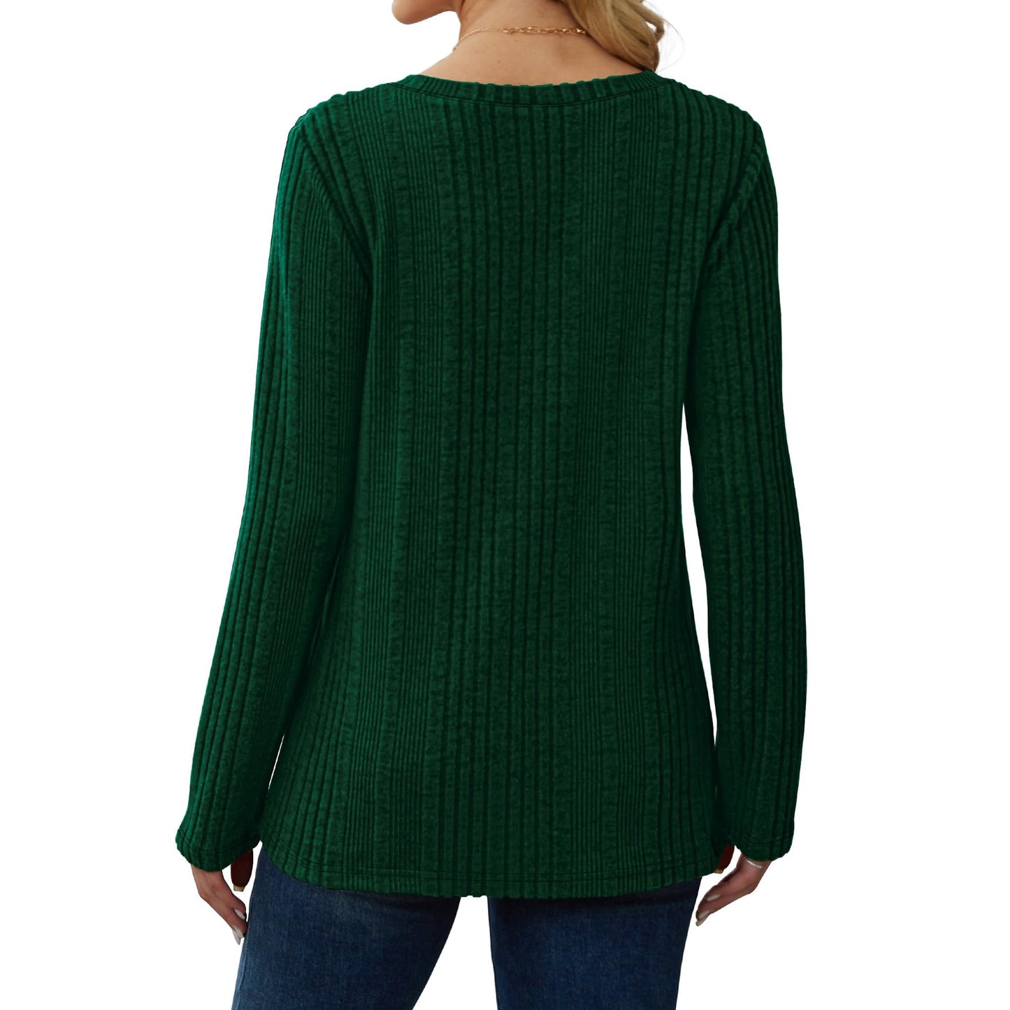 MOSHU Dressy Tops for Women Classic Fit Long Sleeve Shirts V Neck Lightweight Blouses Casual Tunic Womens Tops