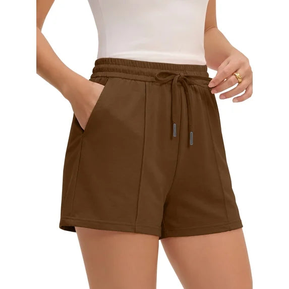 MOSHU Shorts for Women Drawstring Waist Women Shorts Summer Casual Shorts with Pockets