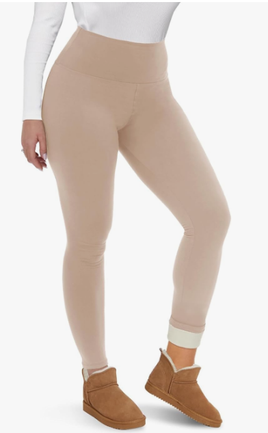 MOSHU Fleece Lined Leggings for Women High Waisted Leggings Thermal Yoga Pants Winter Warm Tummy Control Workout Pants