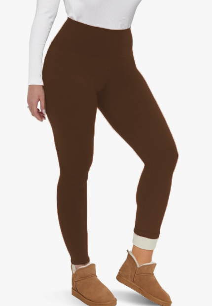 MOSHU Fleece Lined Leggings for Women High Waisted Leggings Thermal Yoga Pants Winter Warm Tummy Control Workout Pants