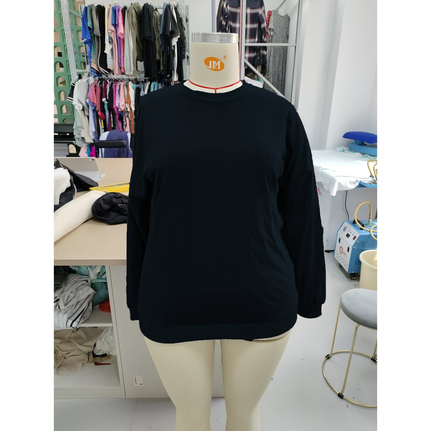 MOSHU Cotton Womens Sweatshirts Crewneck Long Sleeve Tops Vintage Print Pullover Seatshirts for Womens Loose Fit