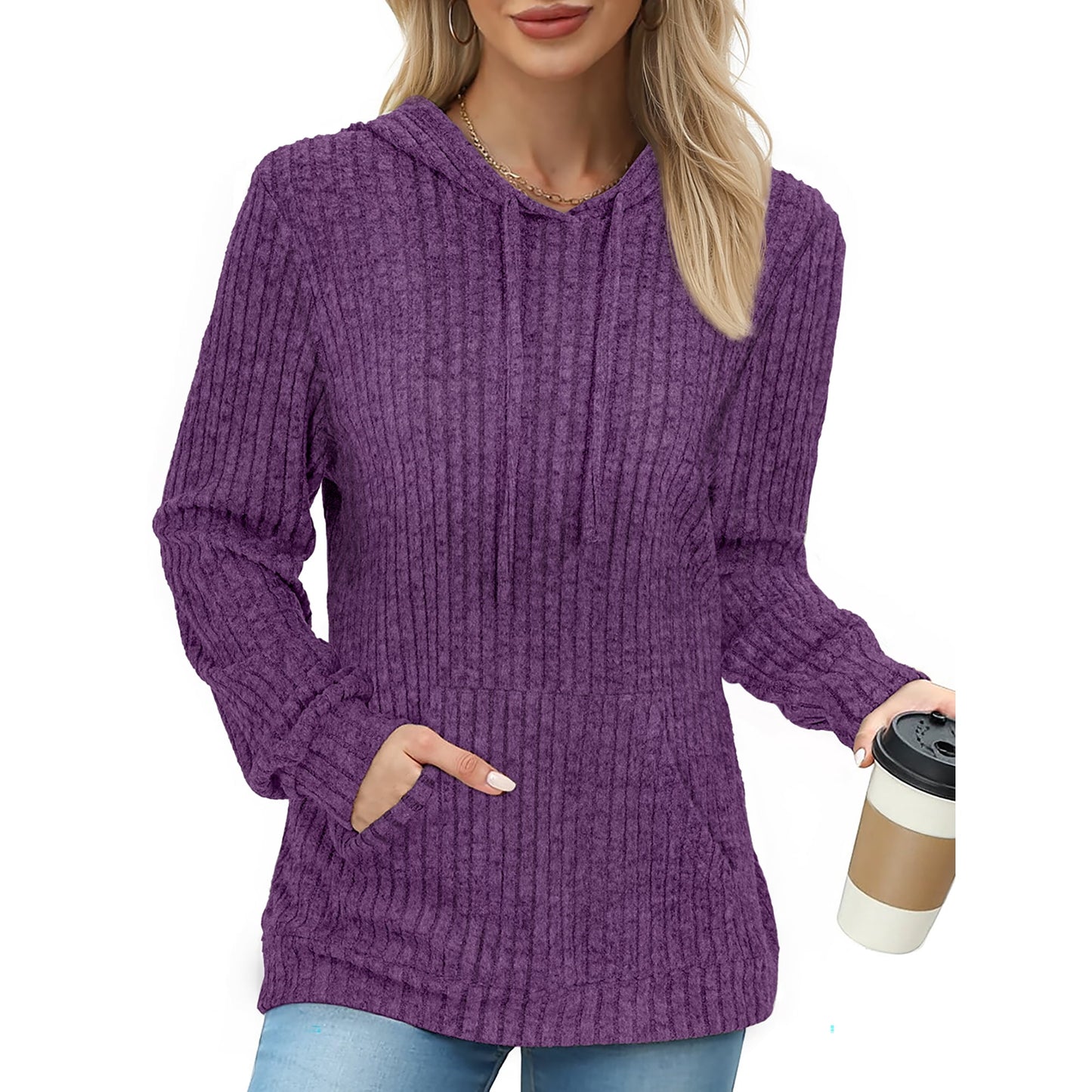 MOSHU Loose Hoodies for Women Casual Fall Tops Long Sleeve Womens Sweatshirts Pullover Fashion Shirts with Pocket