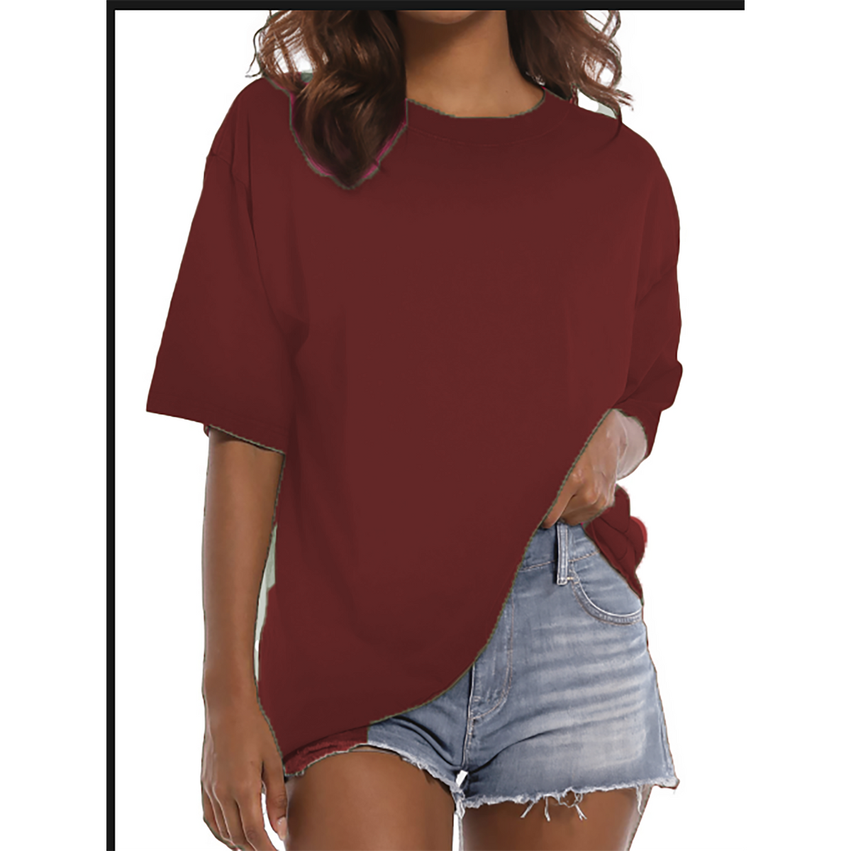 MOSHU Oversized T Shirts for Women Short Sleeve Vintage Print Cotton T