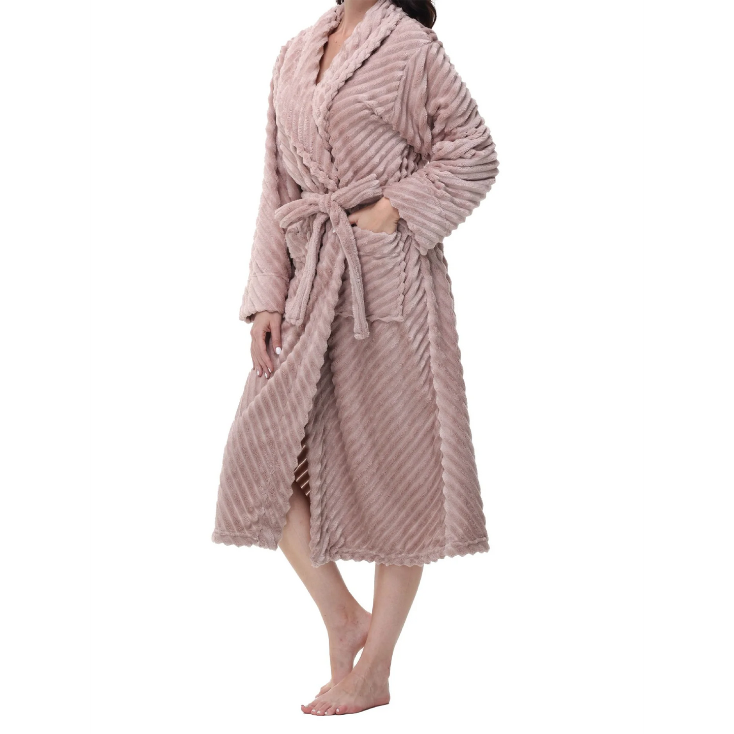 MOSHU Premium Robes for Women Super Soft Cozy Fleece Womens Robe Plush Long Bathrobe with Pockets
