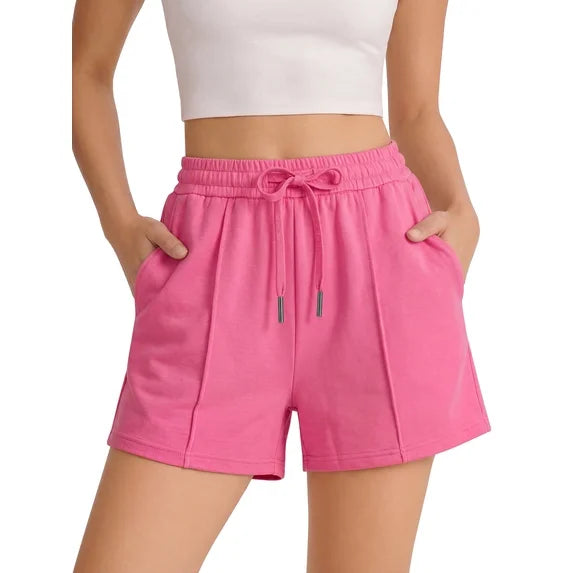 MOSHU Shorts for Women Drawstring Waist Women Shorts Summer Casual Shorts with Pockets