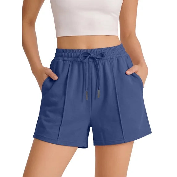 MOSHU Shorts for Women Drawstring Waist Women Shorts Summer Casual Shorts with Pockets