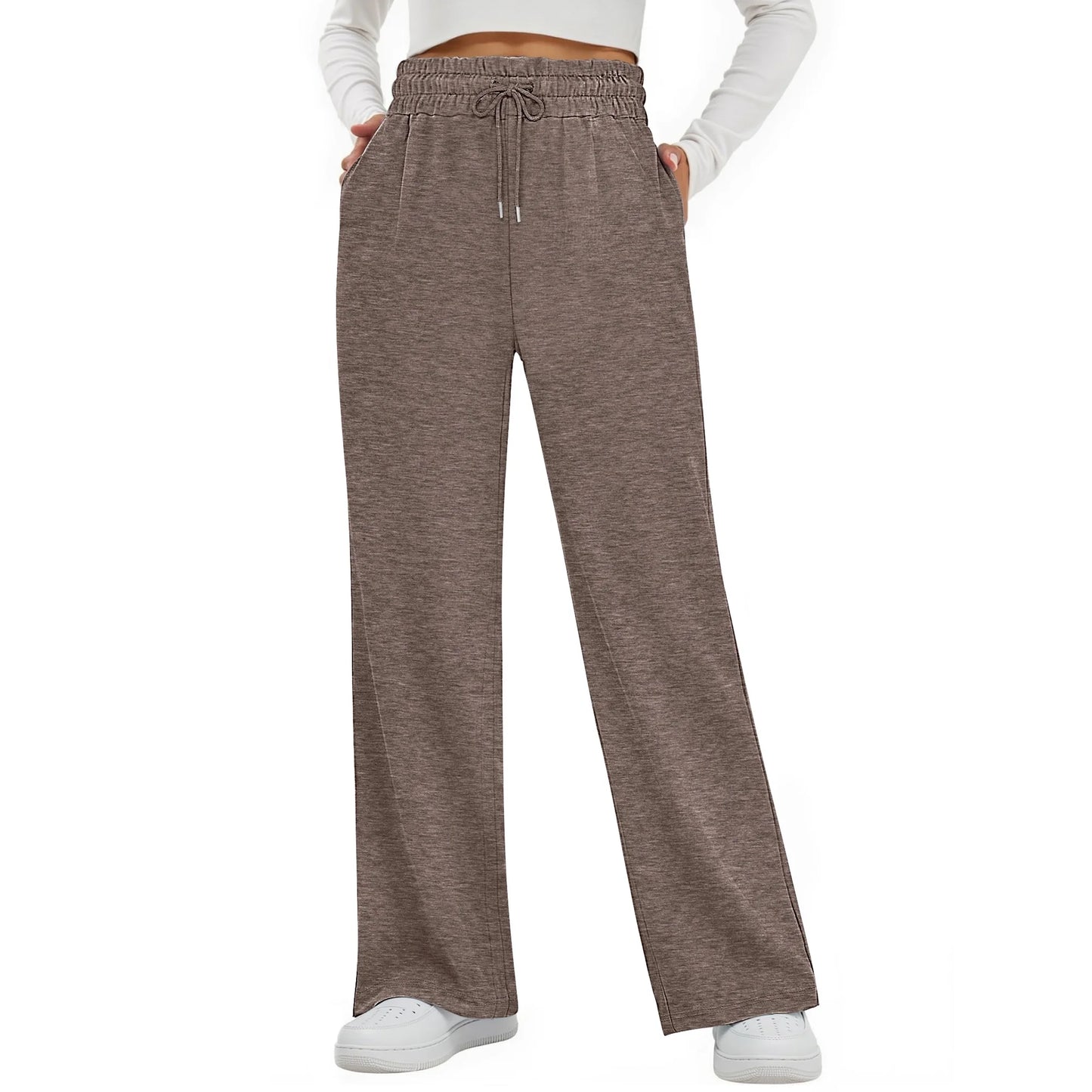 MOSHU Sweatpants for Women Straight Leg Elastic Waist Fall Pants Baggy Lounge Pants Womens Sweatpants with Pockets