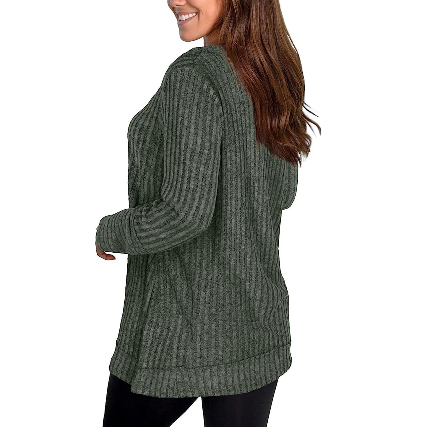 MOSHU Long Sleeve Tops for Women Lightweight V Neck Womens Shirts Fall Casual Tunic Tops